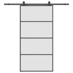 vidaXL Posuvné dvere so sadou kovania, čierne 102,5x205 cm, ESG sklo – Obrázok 2