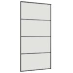 vidaXL Posuvné dvere so sadou kovania, čierne 102,5x205 cm, ESG sklo – Obrázok 5