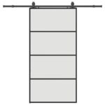 vidaXL Posuvné dvere so sadou kovania, čierne 102,5x205 cm, ESG sklo – Obrázok 2