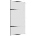 vidaXL Posuvné dvere so sadou kovania, čierne 102,5x205 cm, ESG sklo – Obrázok 5
