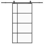 vidaXL Posuvné dvere so sadou kovania, čierne 102,5x205 cm, ESG sklo – Obrázok 2