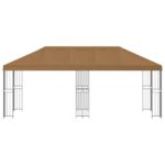 vidaXL Altánok so stenami 6 x 3 m Béžová Polyester a oceľ 190 – Obrázok 3