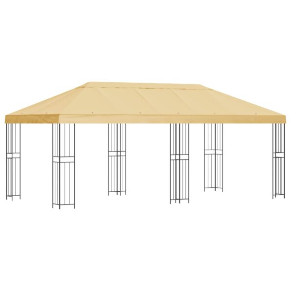 vidaXL Altánok so stenami 6 x 3 m Krémová Polyester a oceľ 190 – Obrázok 2