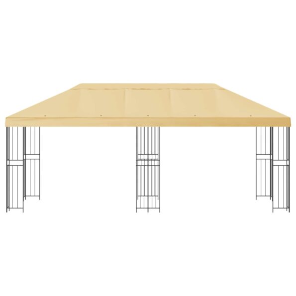 vidaXL Altánok so stenami 6 x 3 m Krémová Polyester a oceľ 190 – Obrázok 3