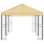 vidaXL Altánok so stenami 6 x 3 m Krémová Polyester a oceľ 190 – Obrázok 4