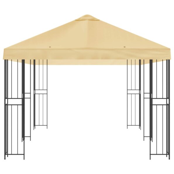 vidaXL Altánok so stenami 6 x 3 m Krémová Polyester a oceľ 190 – Obrázok 4