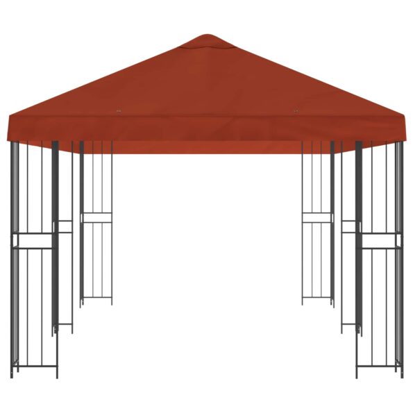 vidaXL Altánok so stenami 6 x 3 m Tehlová Polyester a oceľ 190 – Obrázok 4