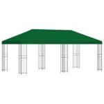 vidaXL Altánok so stenami 6 x 3 m Zelená Polyester a oceľ 190 – Obrázok 2