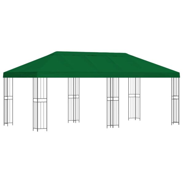vidaXL Altánok so stenami 6 x 3 m Zelená Polyester a oceľ 190 – Obrázok 2