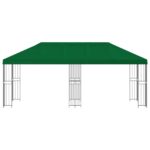 vidaXL Altánok so stenami 6 x 3 m Zelená Polyester a oceľ 190 – Obrázok 3