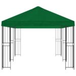 vidaXL Altánok so stenami 6 x 3 m Zelená Polyester a oceľ 190 – Obrázok 4