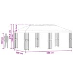 vidaXL Altánok so stenami 6 x 3 m Zelená Polyester a oceľ 190 – Obrázok 6