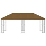 vidaXL Altánok so stenami 6 x 3 m Sivohnedá Polyester a oceľ 190 – Obrázok 3