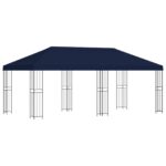 vidaXL Altánok so stenami 6 x 3 m Modrá Polyester a oceľ 190 – Obrázok 2