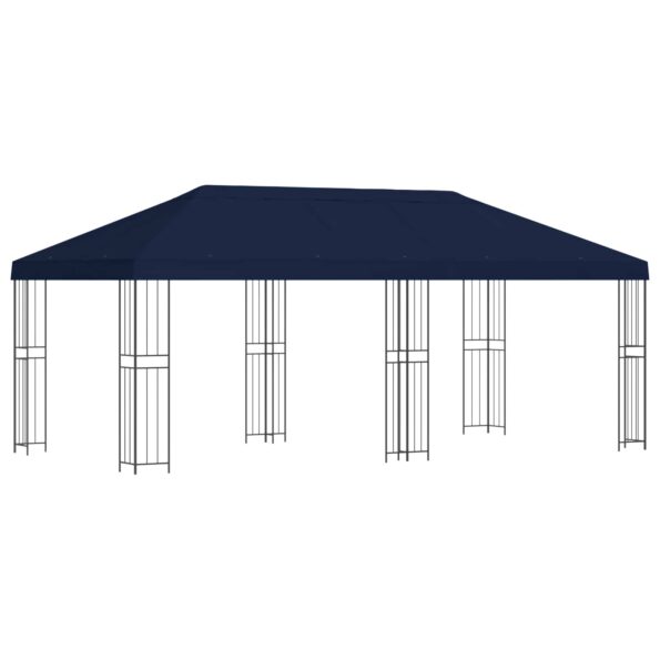 vidaXL Altánok so stenami 6 x 3 m Modrá Polyester a oceľ 190 – Obrázok 2