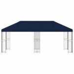 vidaXL Altánok so stenami 6 x 3 m Modrá Polyester a oceľ 190 – Obrázok 3