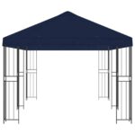 vidaXL Altánok so stenami 6 x 3 m Modrá Polyester a oceľ 190 – Obrázok 4