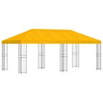 vidaXL Altánok so stenami 6 x 3 m Žltá Polyester a oceľ 190 – Obrázok 2