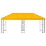 vidaXL Altánok so stenami 6 x 3 m Žltá Polyester a oceľ 190 – Obrázok 3