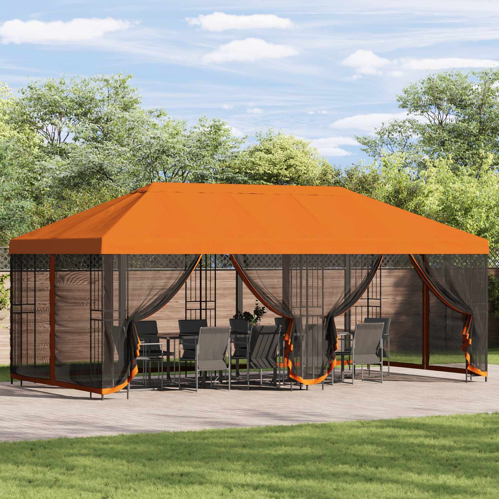 3375990_1.jpg vidaXL Altánok so stenami 6 x 3 m Oranžová Polyester a oceľ 190 – Obrázok 1