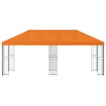 vidaXL Altánok so stenami 6 x 3 m Oranžová Polyester a oceľ 190 – Obrázok 3