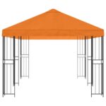 vidaXL Altánok so stenami 6 x 3 m Oranžová Polyester a oceľ 190 – Obrázok 4