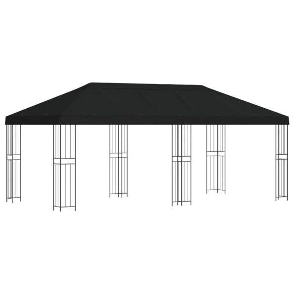 vidaXL Altánok so stenami 6 x 3 m Čierna Polyester a oceľ 190 – Obrázok 2
