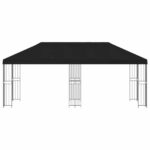 vidaXL Altánok so stenami 6 x 3 m Čierna Polyester a oceľ 190 – Obrázok 3