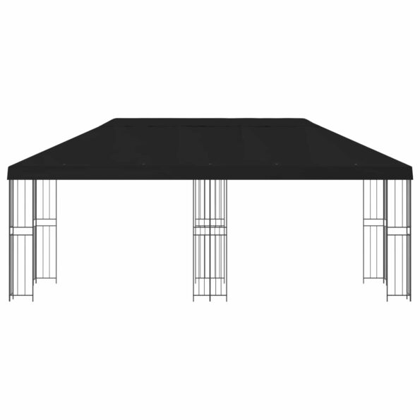 vidaXL Altánok so stenami 6 x 3 m Čierna Polyester a oceľ 190 – Obrázok 3