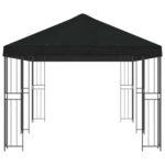 vidaXL Altánok so stenami 6 x 3 m Čierna Polyester a oceľ 190 – Obrázok 4