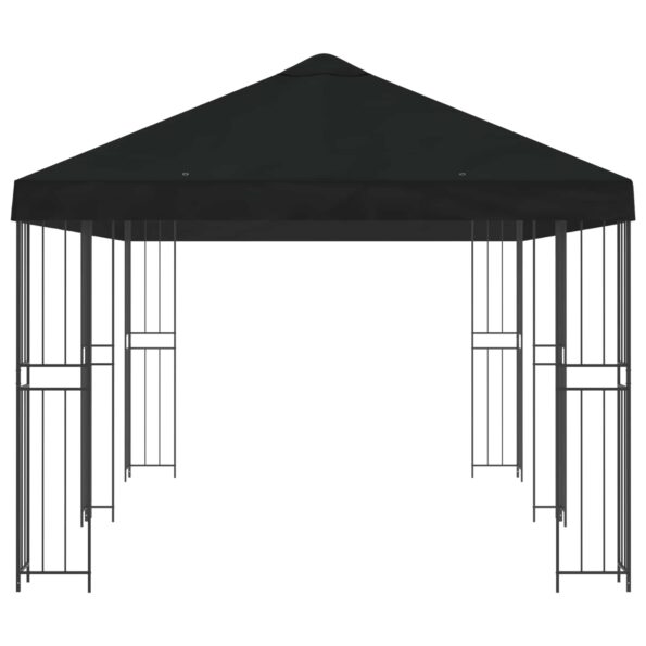 vidaXL Altánok so stenami 6 x 3 m Čierna Polyester a oceľ 190 – Obrázok 4