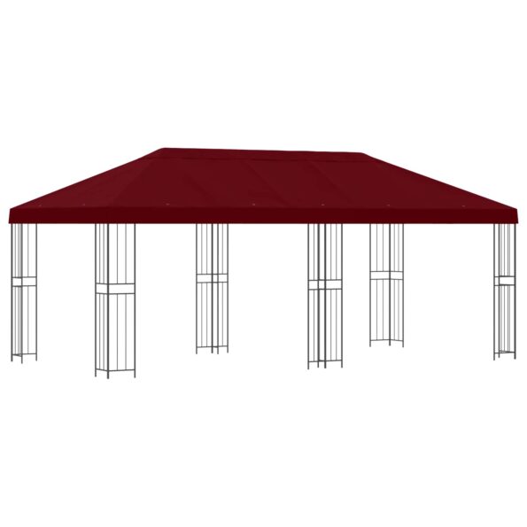 vidaXL Altánok so stenami 6 x 3 m Vínovo červená Polyester a oceľ 190 – Obrázok 2
