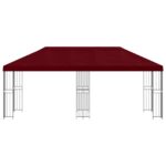 vidaXL Altánok so stenami 6 x 3 m Vínovo červená Polyester a oceľ 190 – Obrázok 3