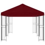 vidaXL Altánok so stenami 6 x 3 m Vínovo červená Polyester a oceľ 190 – Obrázok 4