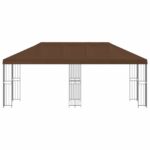 vidaXL Altánok so stenami 6 x 3 m Hnedá Polyester a oceľ 190 – Obrázok 3