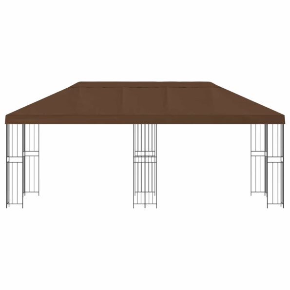 vidaXL Altánok so stenami 6 x 3 m Hnedá Polyester a oceľ 190 – Obrázok 3