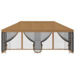 vidaXL Altánok so stenami 6 x 3 m Béžová Polyester a oceľ 190 – Obrázok 3