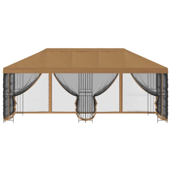 vidaXL Altánok so stenami 6 x 3 m Béžová Polyester a oceľ 190 – Obrázok 3