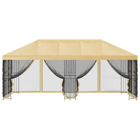 vidaXL Altánok so stenami 6 x 3 m Krémová Polyester a oceľ 190 – Obrázok 3