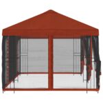 vidaXL Altánok so stenami 6 x 3 m Tehlová Polyester a oceľ 190 – Obrázok 4