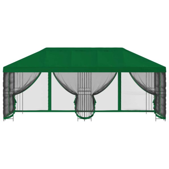 vidaXL Altánok so stenami 6 x 3 m Zelená Polyester a oceľ 190 – Obrázok 3