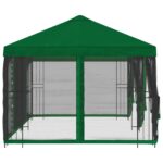 vidaXL Altánok so stenami 6 x 3 m Zelená Polyester a oceľ 190 – Obrázok 4