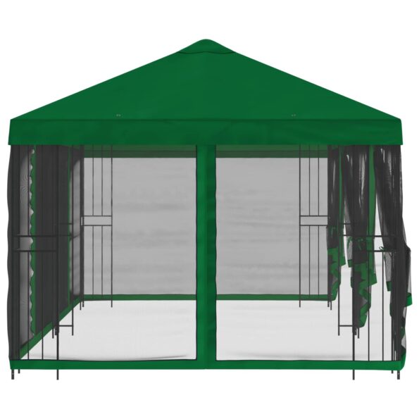vidaXL Altánok so stenami 6 x 3 m Zelená Polyester a oceľ 190 – Obrázok 4