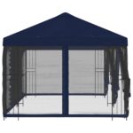 vidaXL Altánok so stenami 6 x 3 m Modrá Polyester a oceľ 190 – Obrázok 4