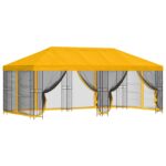 vidaXL Altánok so stenami 6 x 3 m Žltá Polyester a oceľ 190 – Obrázok 2