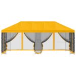 vidaXL Altánok so stenami 6 x 3 m Žltá Polyester a oceľ 190 – Obrázok 3