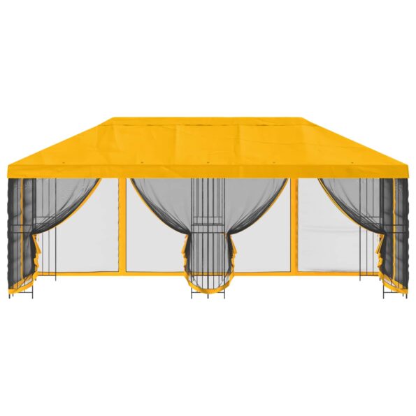 vidaXL Altánok so stenami 6 x 3 m Žltá Polyester a oceľ 190 – Obrázok 3