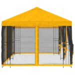 vidaXL Altánok so stenami 6 x 3 m Žltá Polyester a oceľ 190 – Obrázok 4