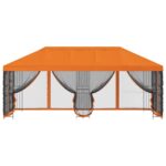 vidaXL Altánok so stenami 6 x 3 m Oranžová Polyester a oceľ 190 – Obrázok 3