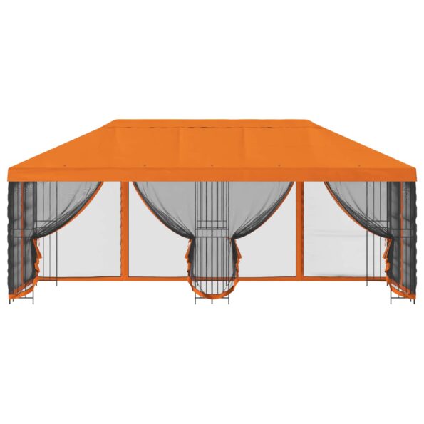 vidaXL Altánok so stenami 6 x 3 m Oranžová Polyester a oceľ 190 – Obrázok 3